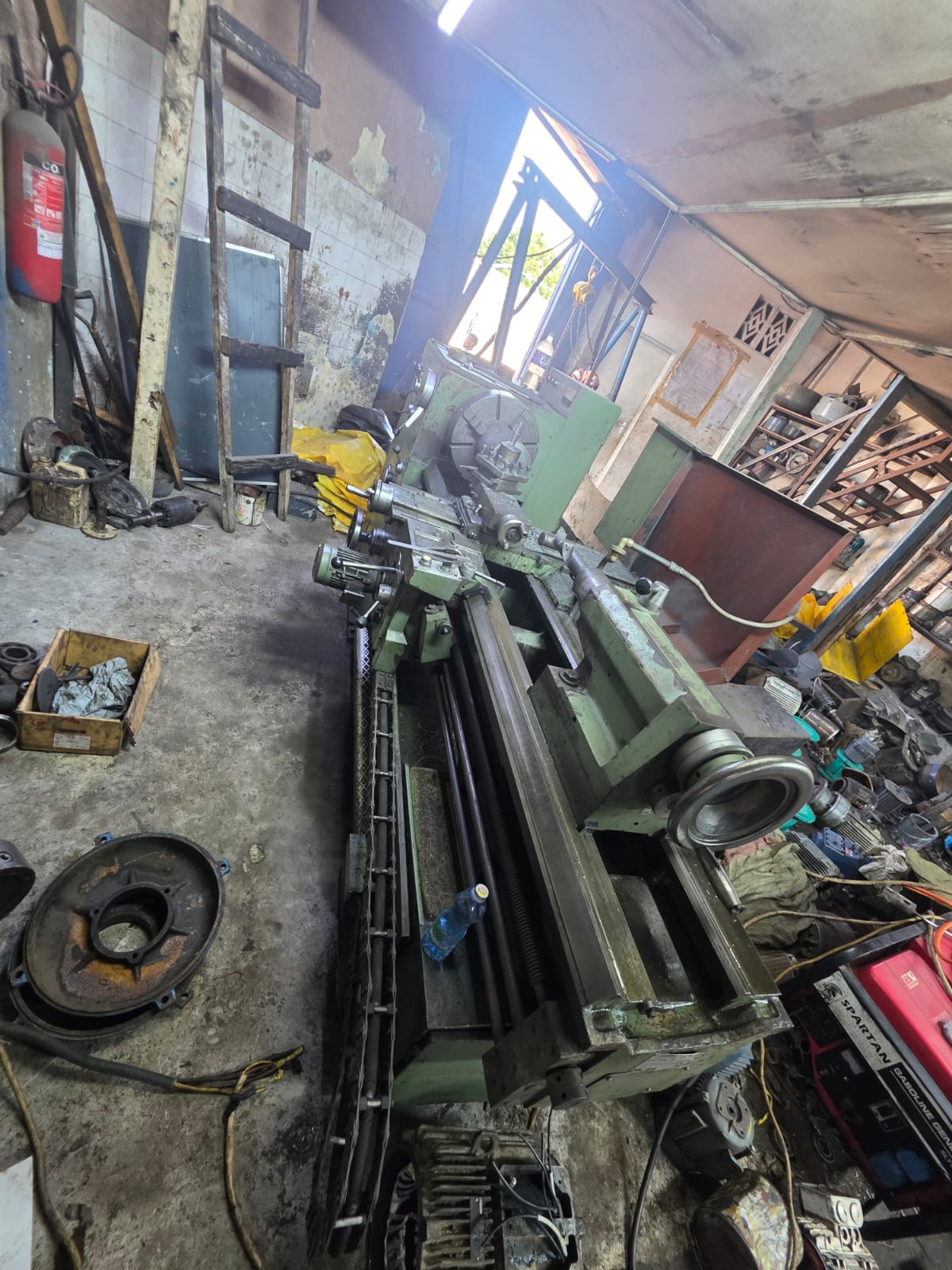 Industrial lathe machine in the Haji General workshop
